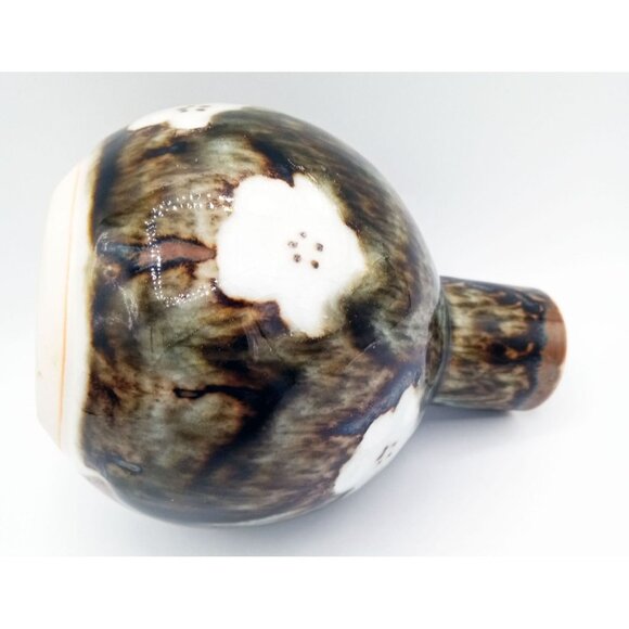 Vintage Bud Vase Wony  Japan Cherry Blossom Drip Glaze Handmade Pottery Kitschy - Picture 13 of 16